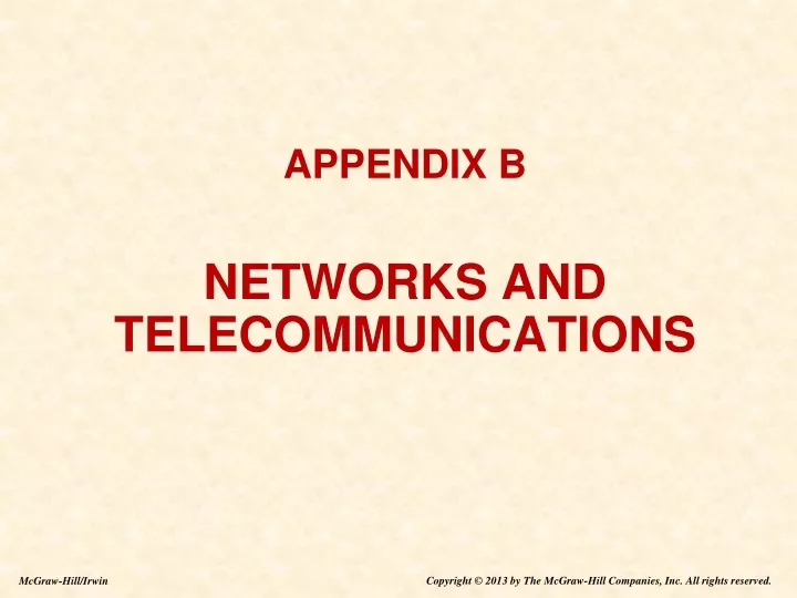 appendix b networks and telecommunications