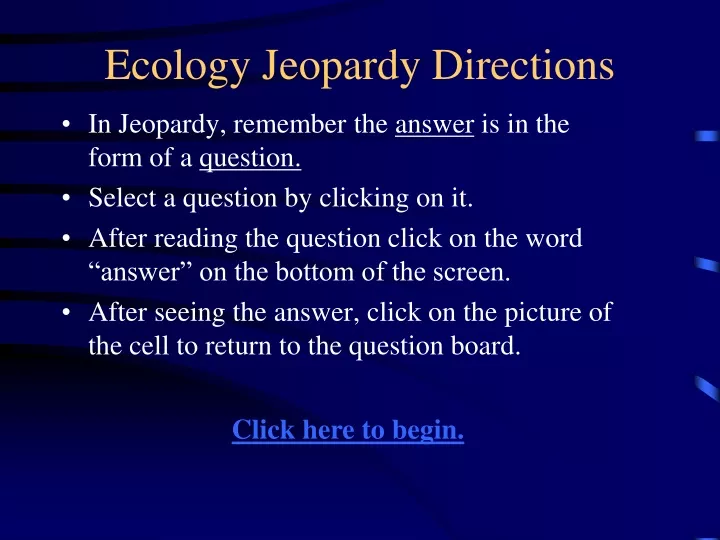 ecology jeopardy directions