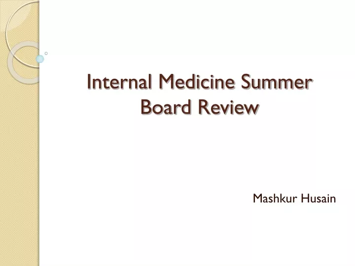 internal medicine summer board review