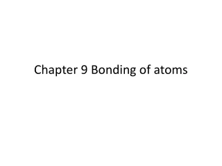 Chapter 9 Bonding of atoms