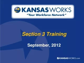 Section 3 Training  September, 2012