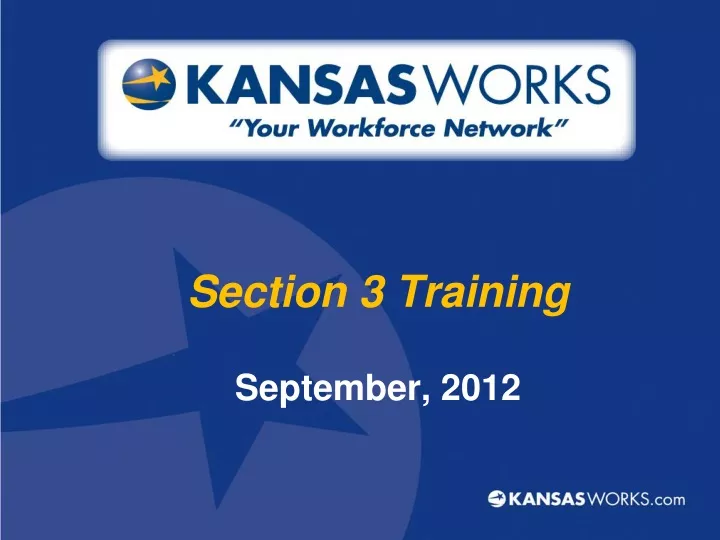 section 3 training september 2012