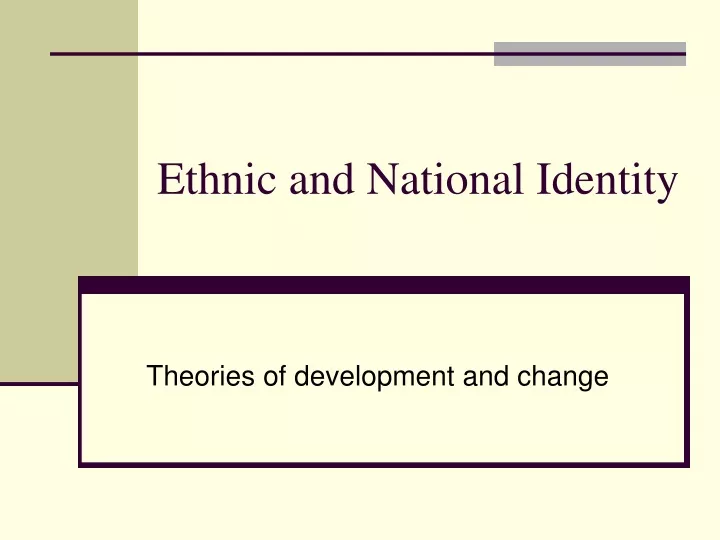 ethnic and national identity