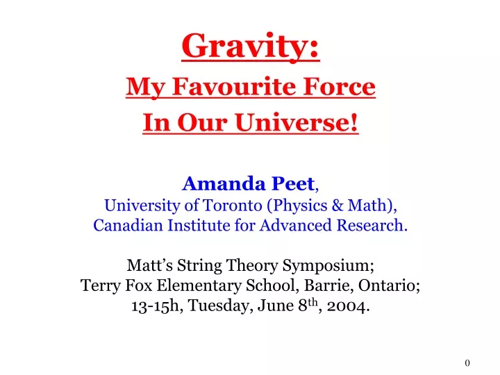 gravity my favourite force in our universe amanda