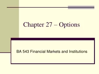 Chapter 27 – Options