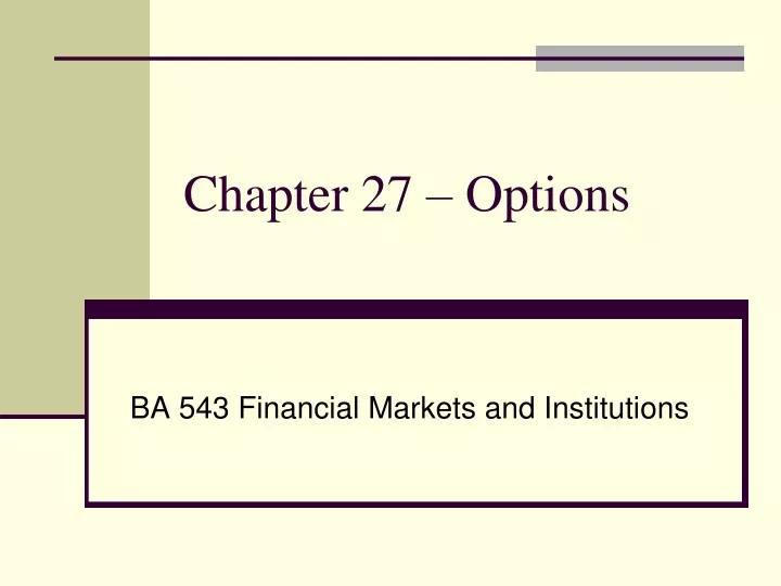 chapter 27 options