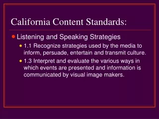 California Content Standards: