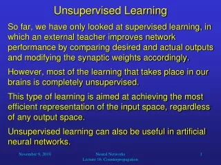 Unsupervised Learning