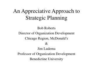 An Appreciative Approach to Strategic Planning