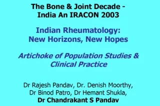 The Bone &amp; Joint Decade - India An IRACON 2003