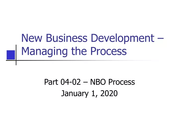 new business development managing the process