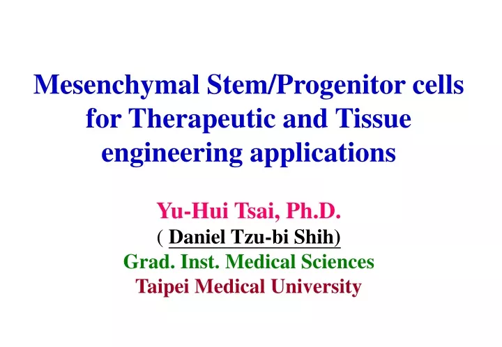 mesenchymal stem progenitor cells for therapeutic