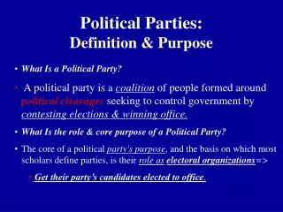 Political Parties: Definition &amp; Purpose