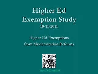 Higher Ed Exemption Study 10-11-2011