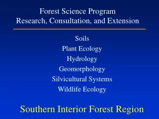 Southern Interior Forest Region