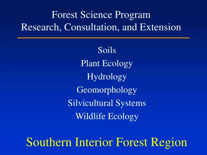 southern interior forest region