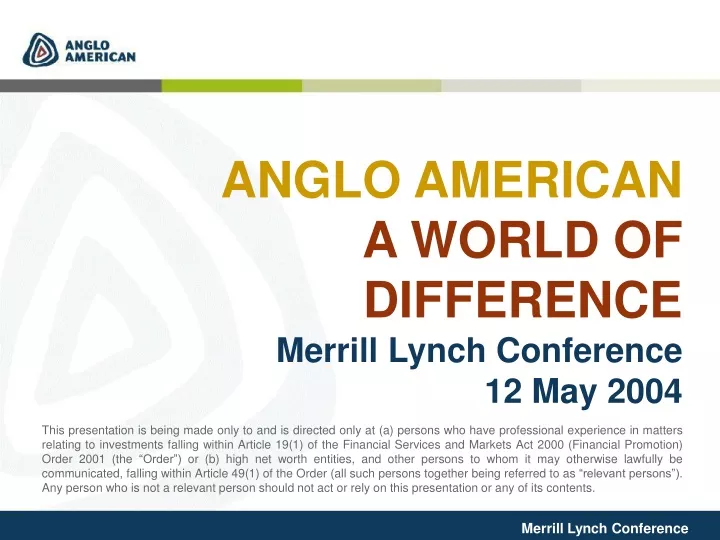 anglo american a world of difference merrill