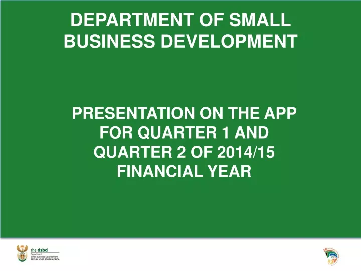 department of small business development