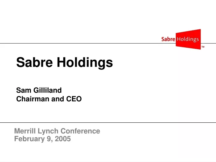 sabre holdings sam gilliland chairman and ceo