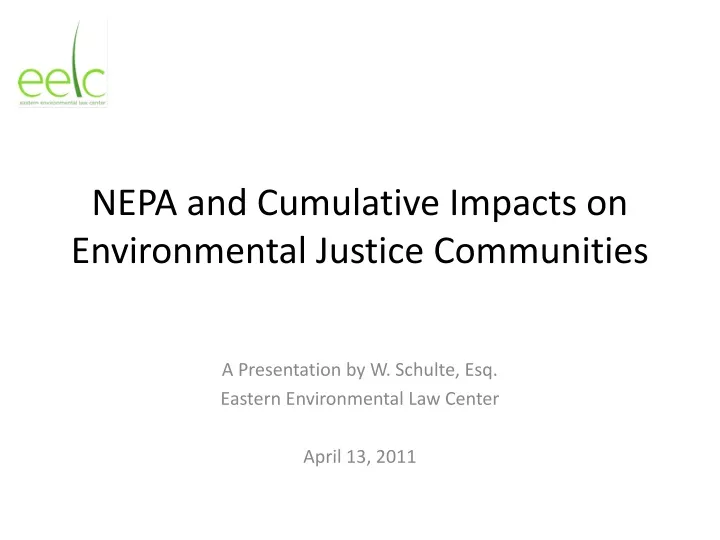 nepa and cumulative impacts on environmental