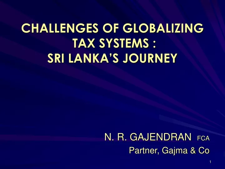 challenges of globalizing tax systems sri lanka s journey