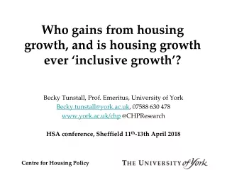Who gains from housing growth, and is housing growth ever ‘inclusive growth’?