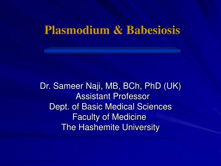 plasmodium babesiosis