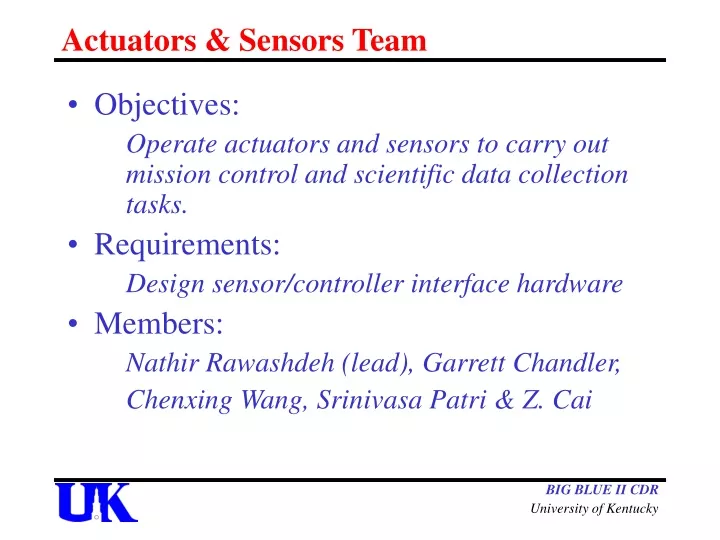 actuators sensors team