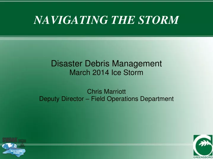 disaster debris management march 2014 ice storm