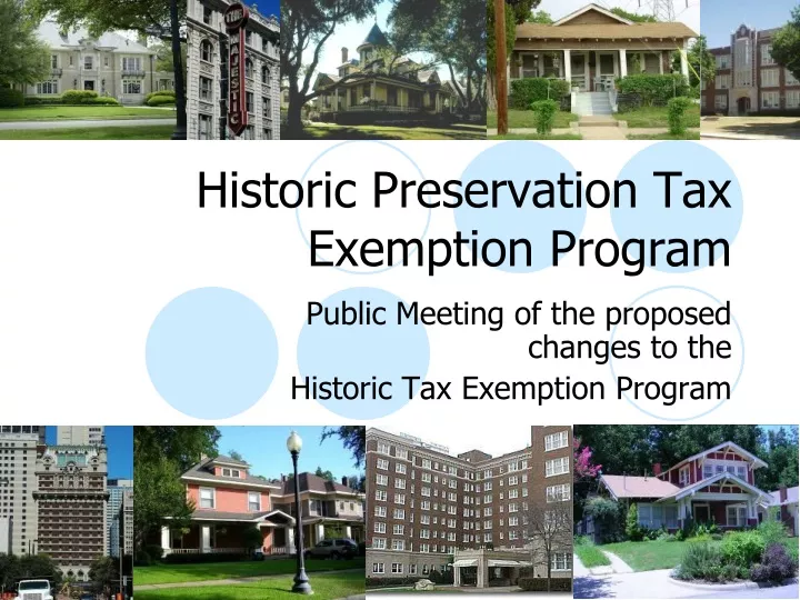 historic preservation tax exemption program