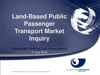 Land-Based Public Passenger Transport Market Inquiry  Preliminary findings and observations