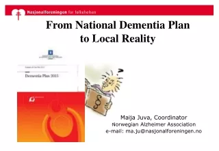 From National Dementia Plan  to Local Reality