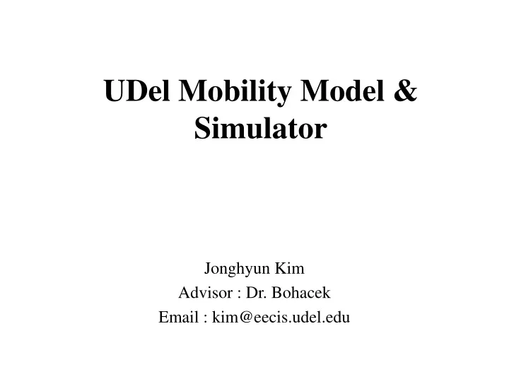 udel mobility model simulator