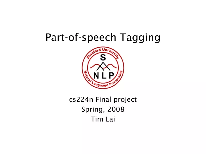 part of speech tagging