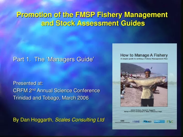 promotion of the fmsp fishery management and stock assessment guides