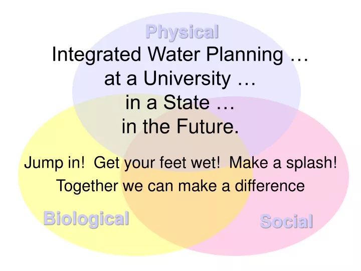 integrated water planning at a university in a state in the future