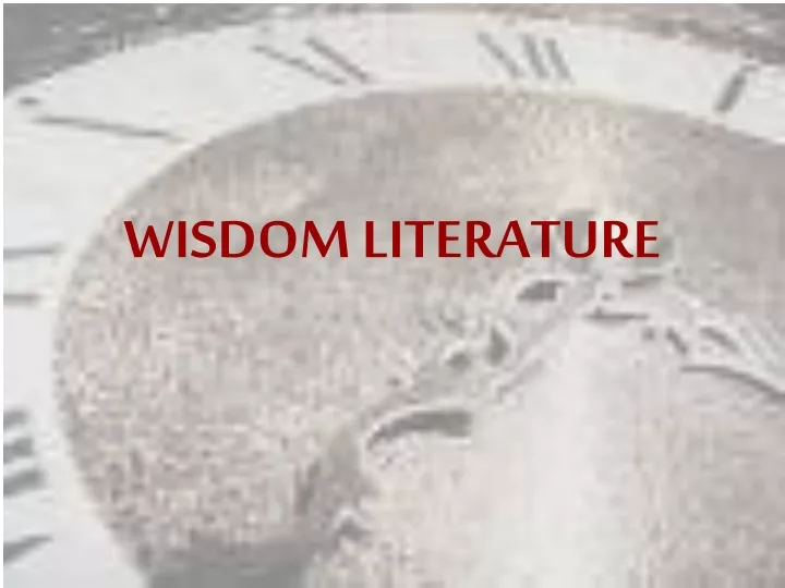 wisdom literature