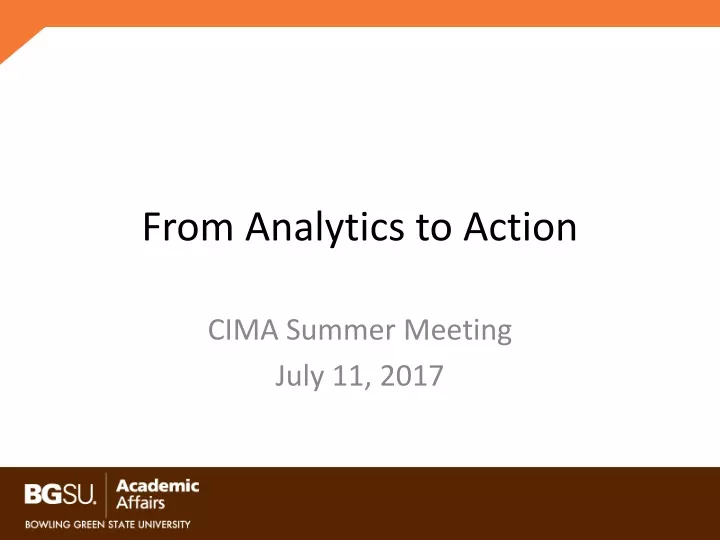 from analytics to action