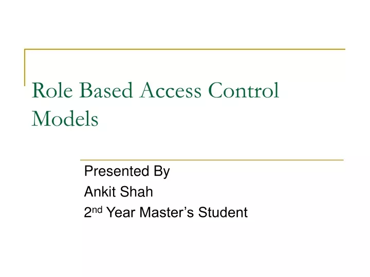 role based access control models