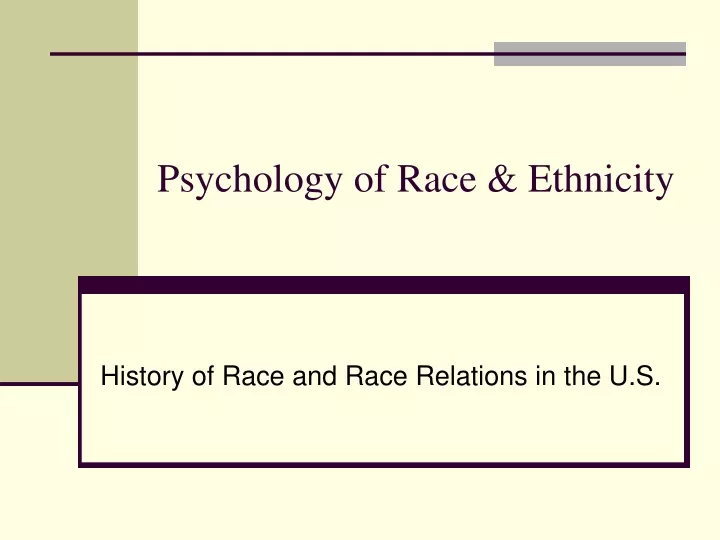 psychology of race ethnicity