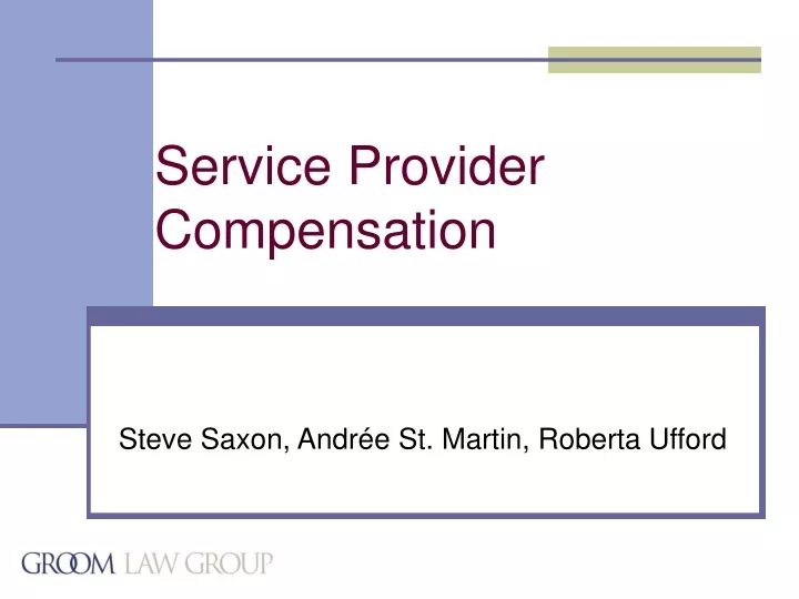 service provider compensation