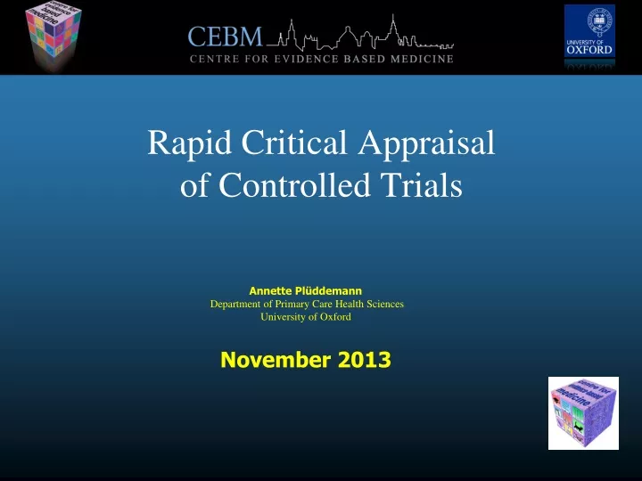 rapid critical appraisal of controlled trials