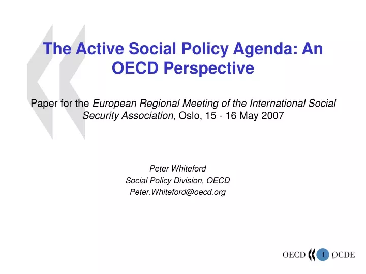 the active social policy agenda an oecd