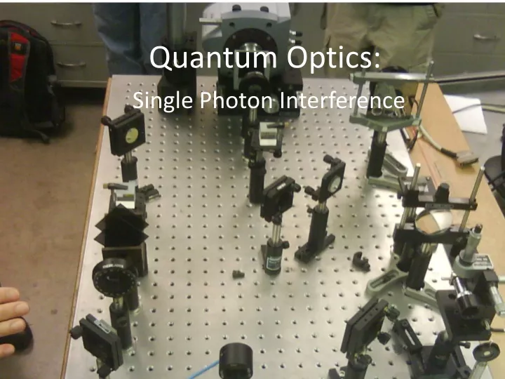 quantum optics single photon interference