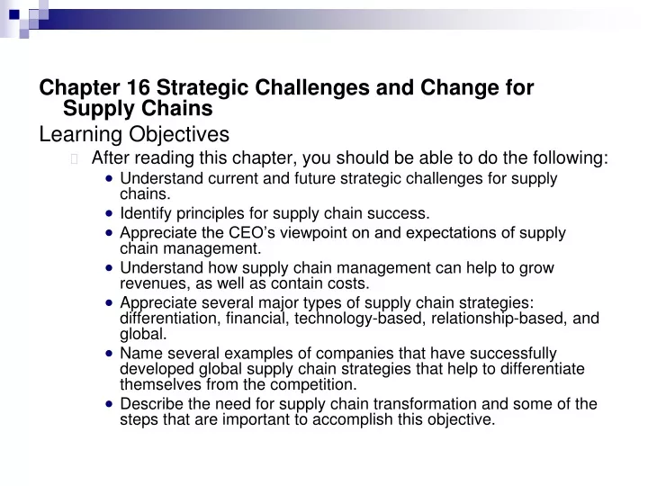 chapter 16 strategic challenges and change