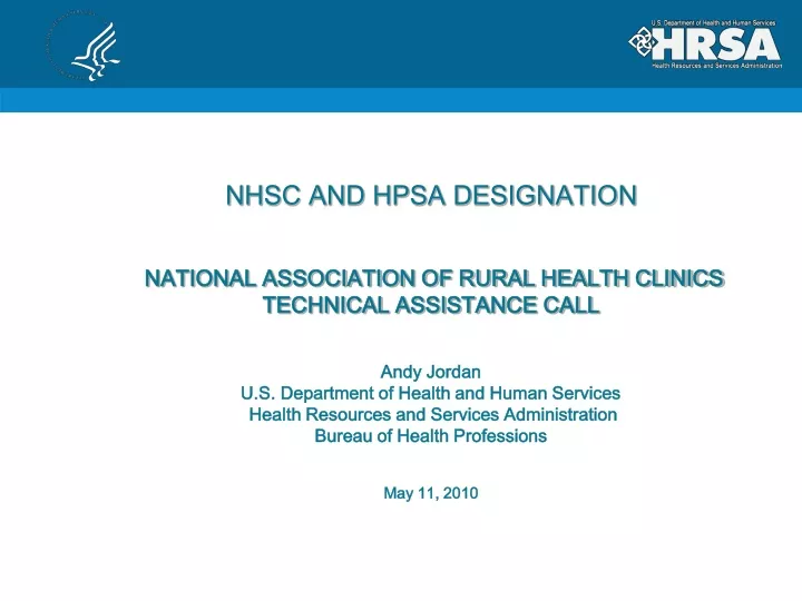 nhsc and hpsa designation national association