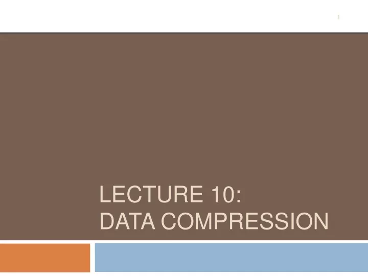 lecture 10 data compression