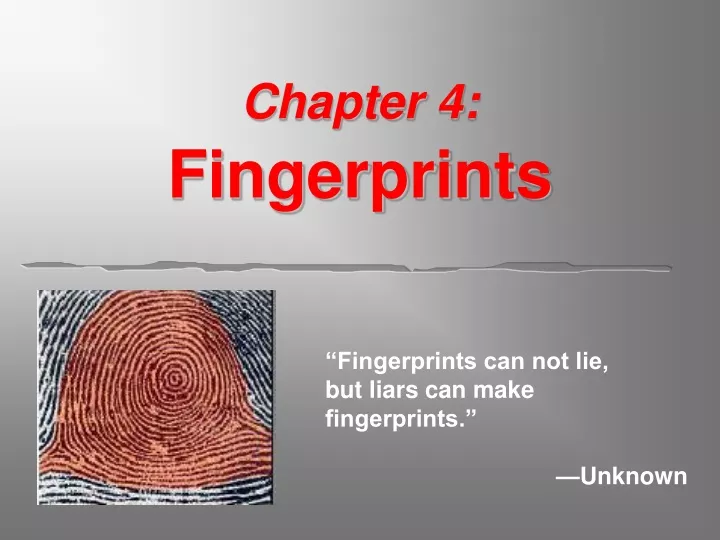 chapter 4 fingerprints
