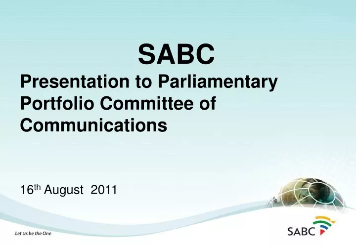 sabc presentation to parliamentary portfolio
