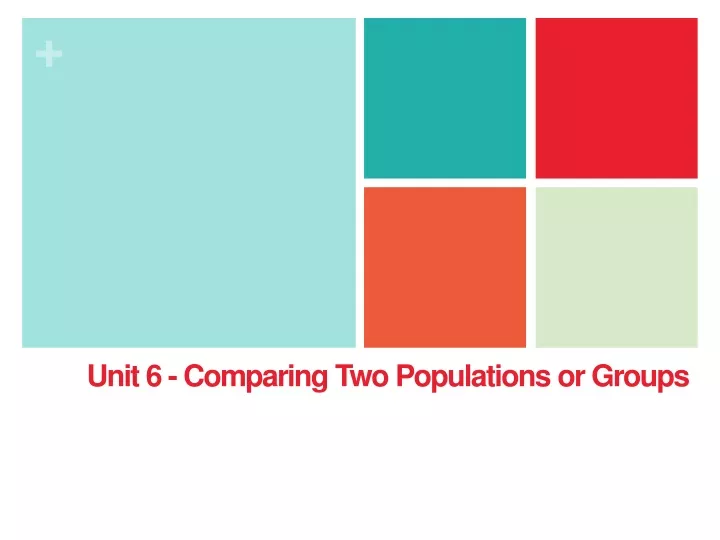 unit 6 comparing two populations or groups